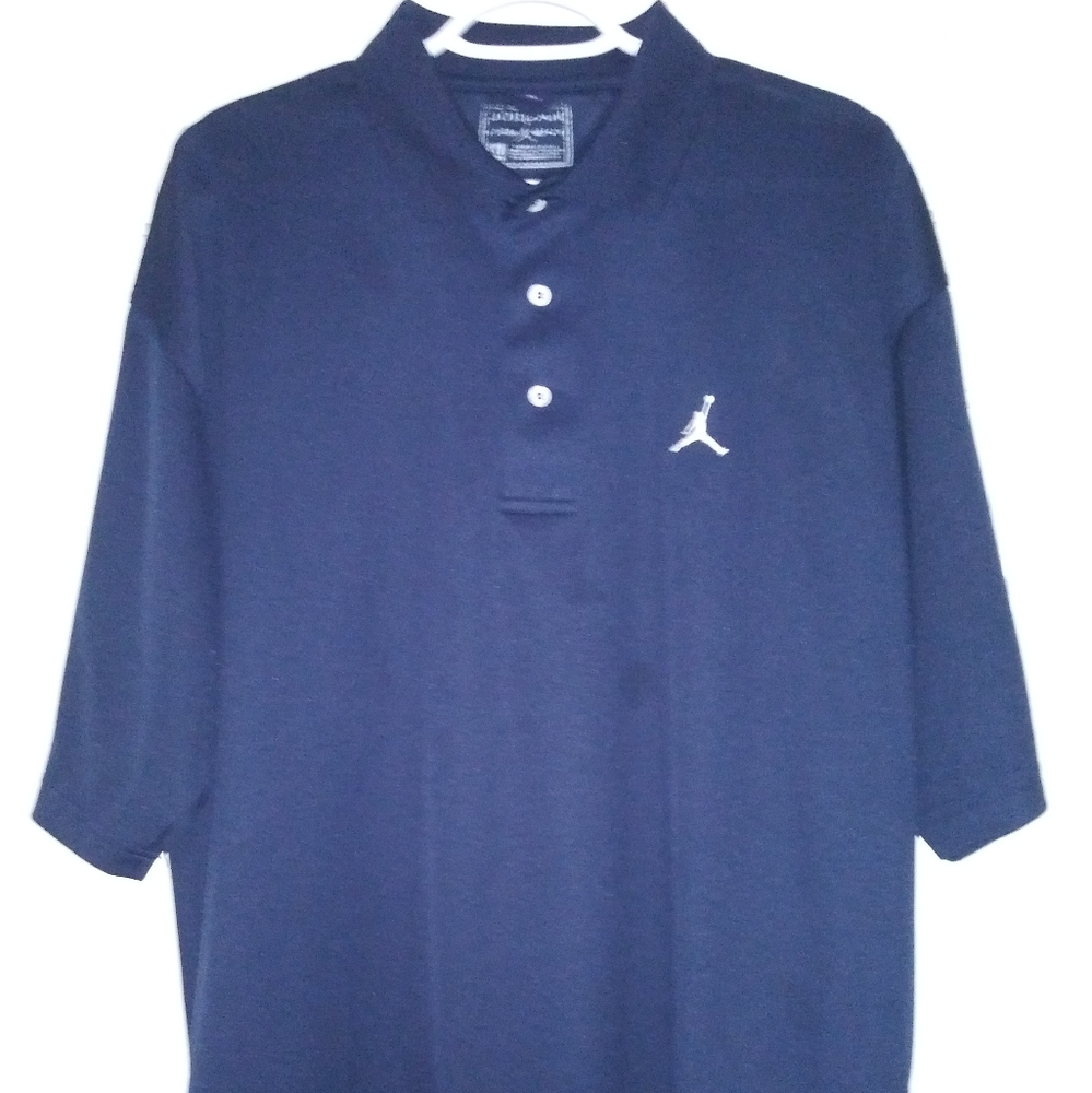 Nike Court Dry Jordan Navy Blue Polo Shirt Sz XL